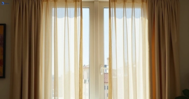 Dull dusty drapes in highgate-hill before professional cleaning